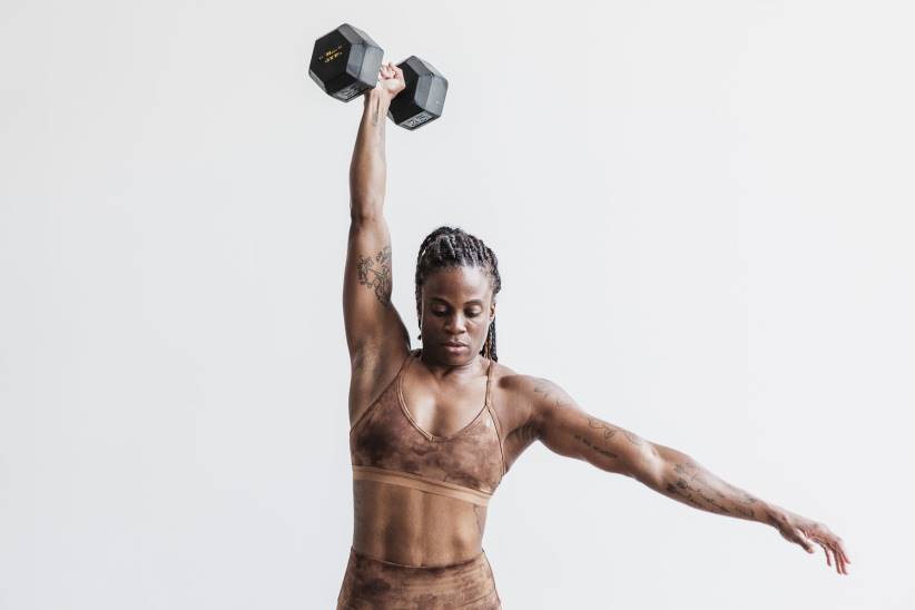 NOBULL 80NJ1893Reggiseno sportivo con scollo a V (tie-dye) toffee e marrone