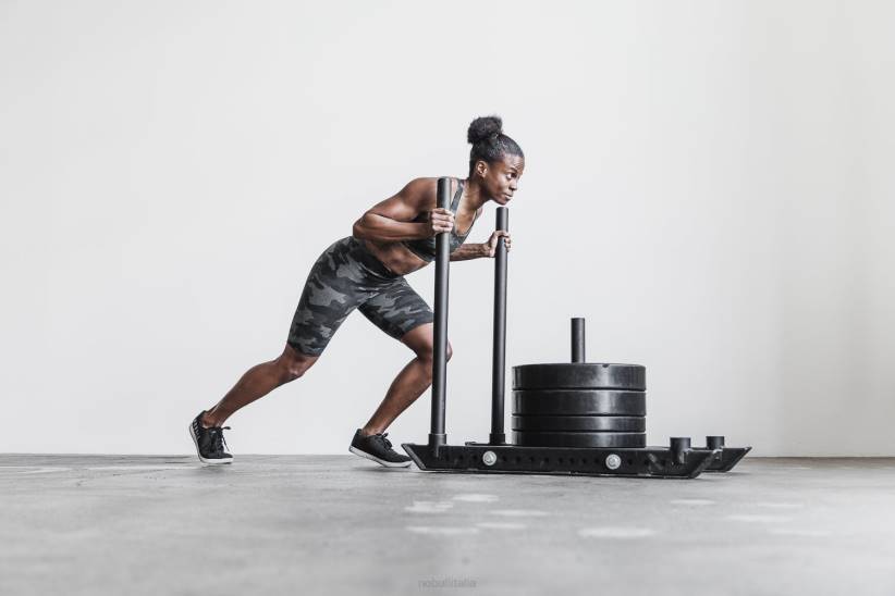 NOBULL 80NJ1934short 8 a vita alta (peluche erica) in carbonio