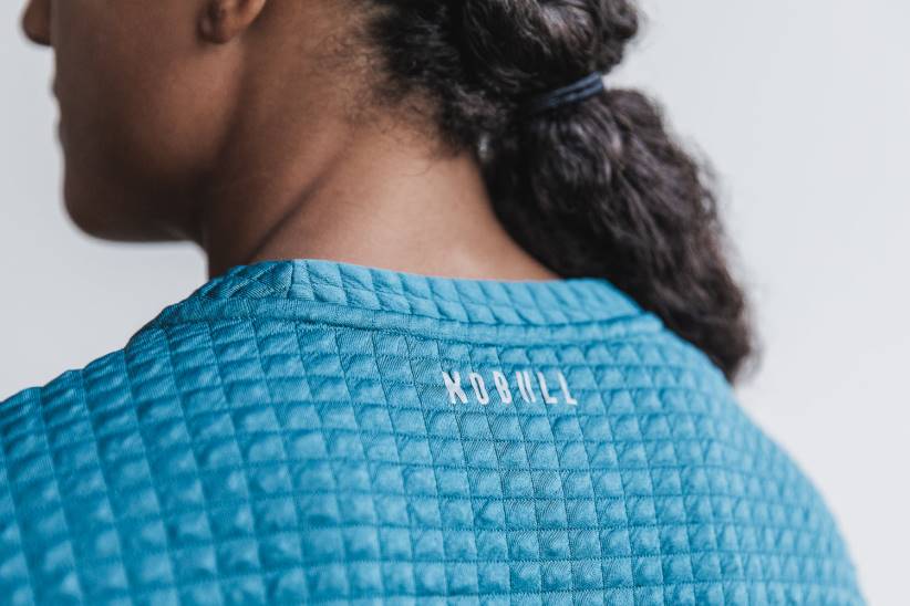 NOBULL 80NJ1982pullover donna trapuntato girocollo in acciaio