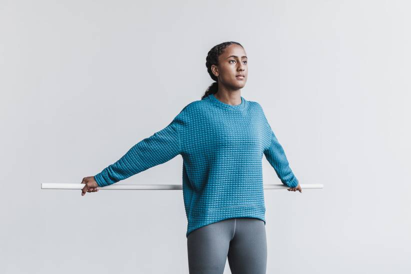 NOBULL 80NJ1982pullover donna trapuntato girocollo in acciaio