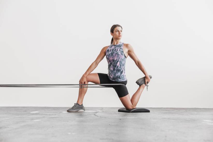 NOBULL 80NJ2016canotta da donna a collo alto (tie-dye) rosa e ardesia