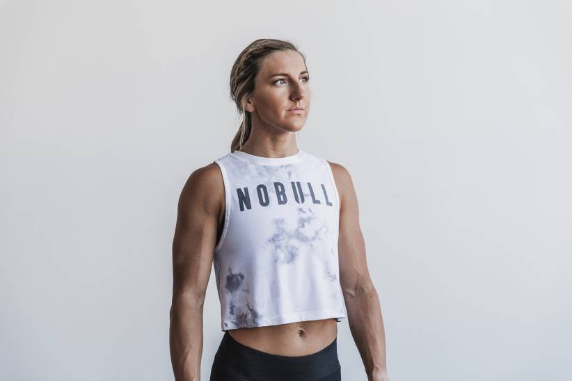 NOBULL 80NJ2061canotta muscolare da donna (tie-dye) bianca e nuvola