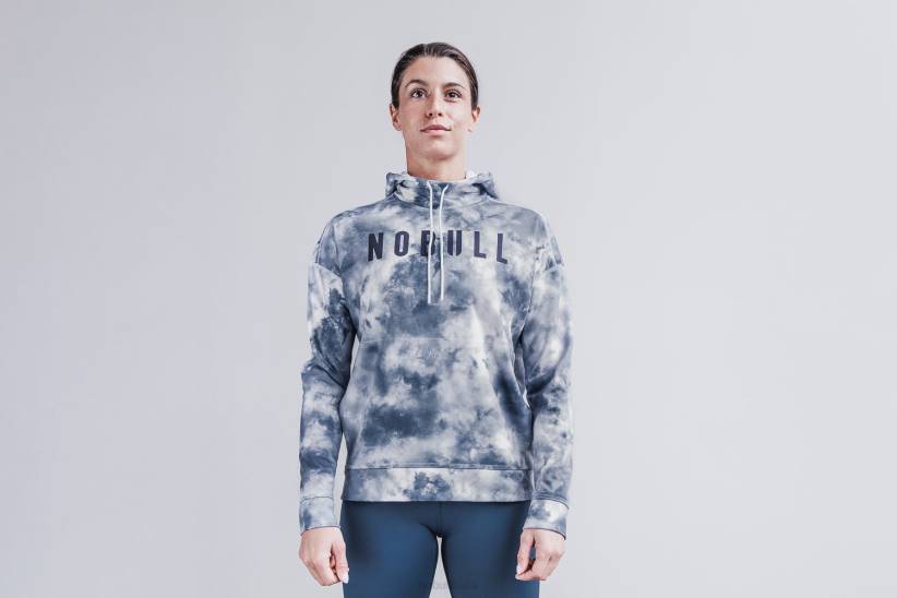 NOBULL 80NJ2096felpa con cappuccio da donna (tie-dye) bianca