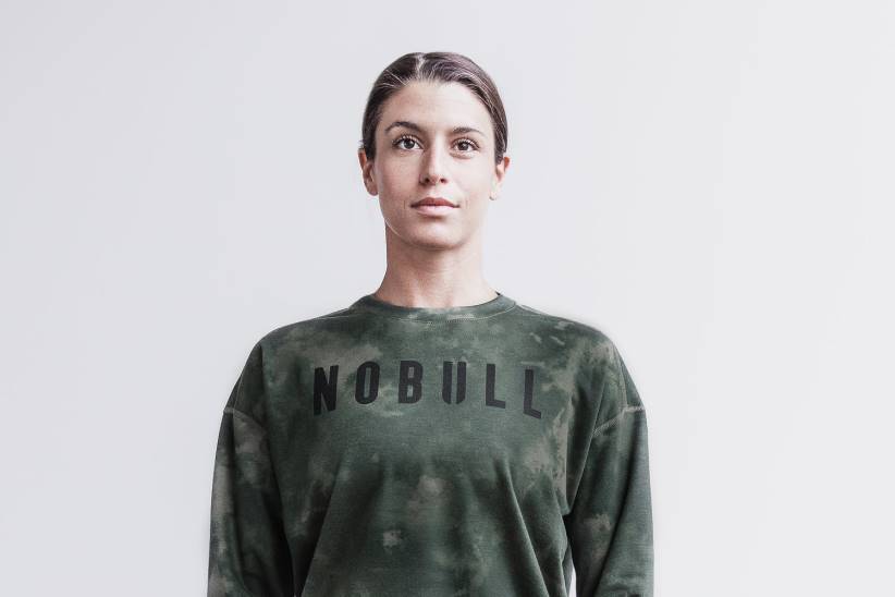 NOBULL 80NJ2099felpa girocollo da donna (tie-dye) militare