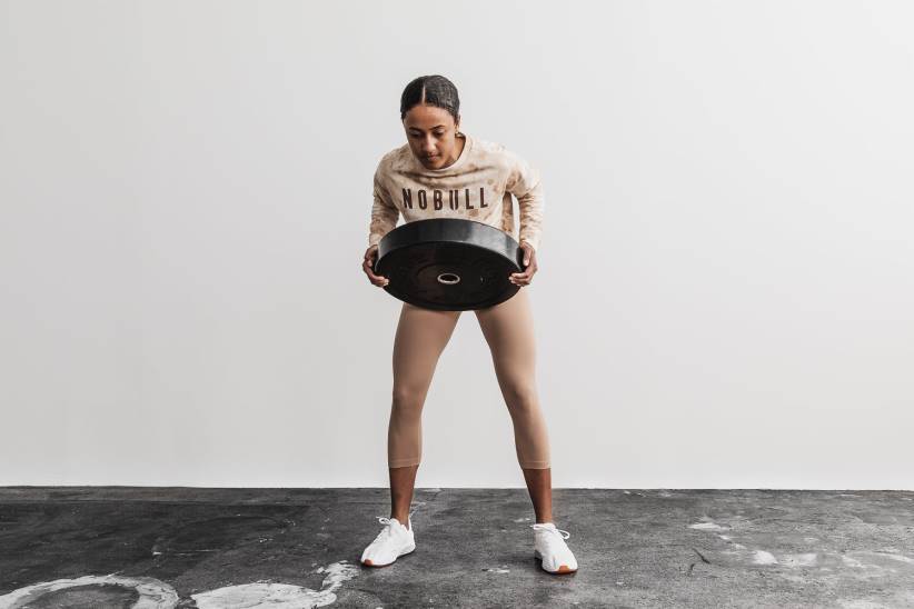 NOBULL 80NJ2100felpa girocollo da donna (tie-dye) avorio