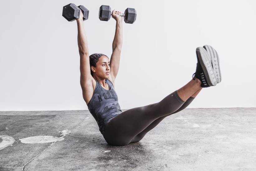 NOBULL 80NJ2227canotta da donna con dorso vogatore (mimetico) antracite