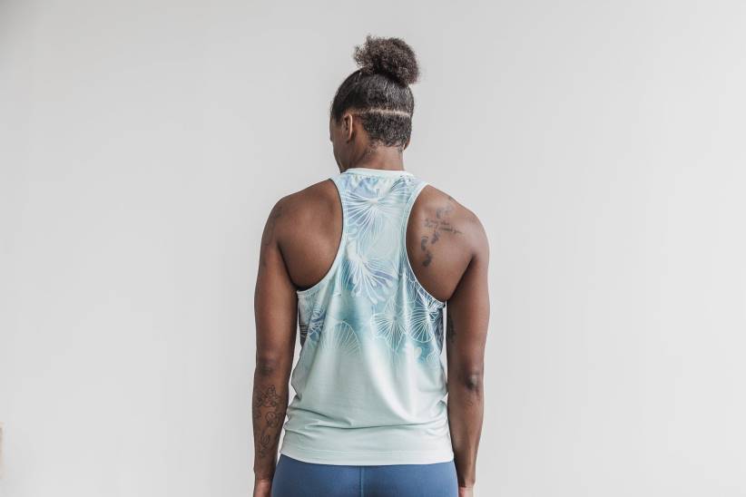 NOBULL 80NJ2303canotta a collo alto da donna (acquerello floreale) nebbia