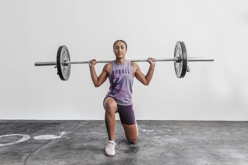 NOBULL 80NJ2304canotta da donna a collo alto (acquerello floreale) lavanda