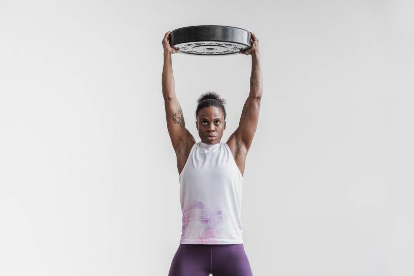 NOBULL 80NJ2305canotta da donna a collo alto (acquerello floreale) gelso