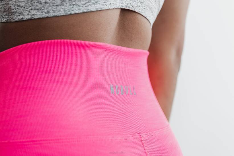 NOBULL 80NJ2382pantaloncini a vita alta 2 (a costine neon) rosa