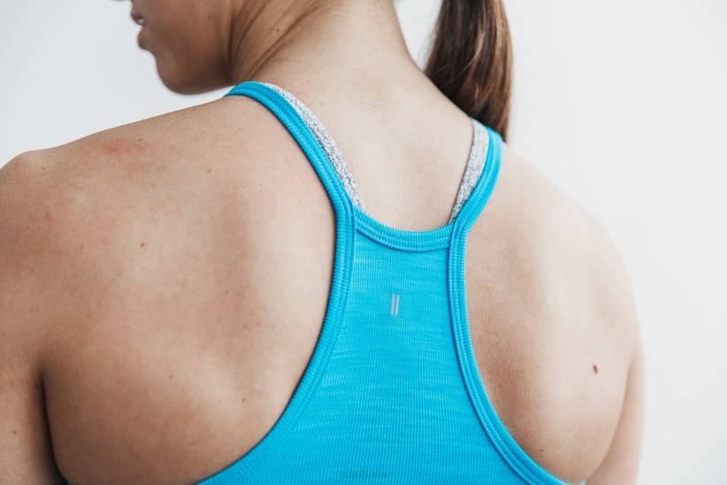 NOBULL 80NJ2386Canotta corta allacciata al collo (a coste neon) blu