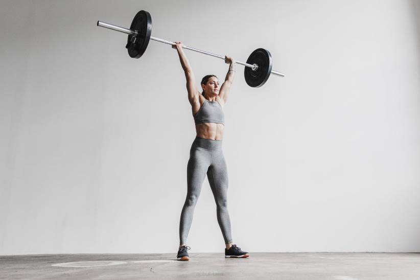 NOBULL 80NJ2414grigio aderente a vita alta (peluche erica).