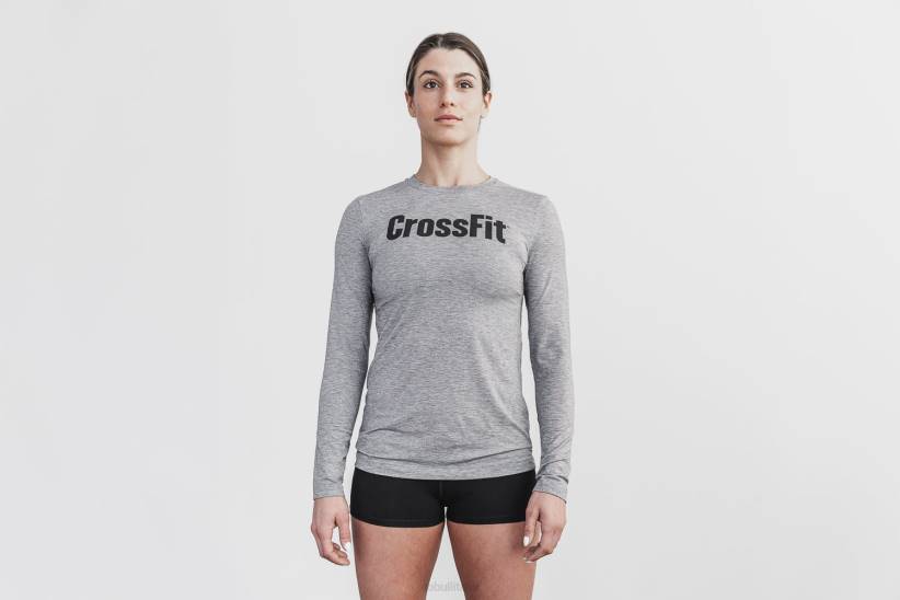 NOBULL 80NJ2430T-shirt a maniche lunghe CrossFit da donna grigia