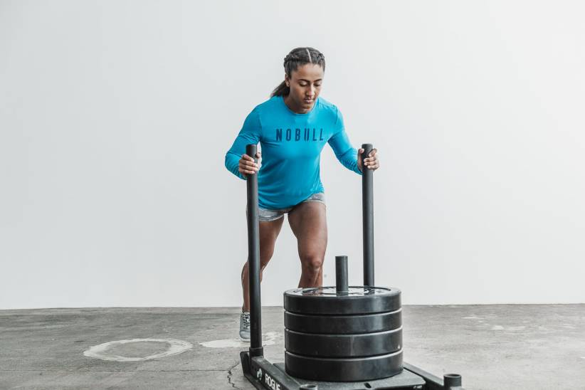 NOBULL 80NJ2448maglietta a maniche lunghe da donna (neon) blu