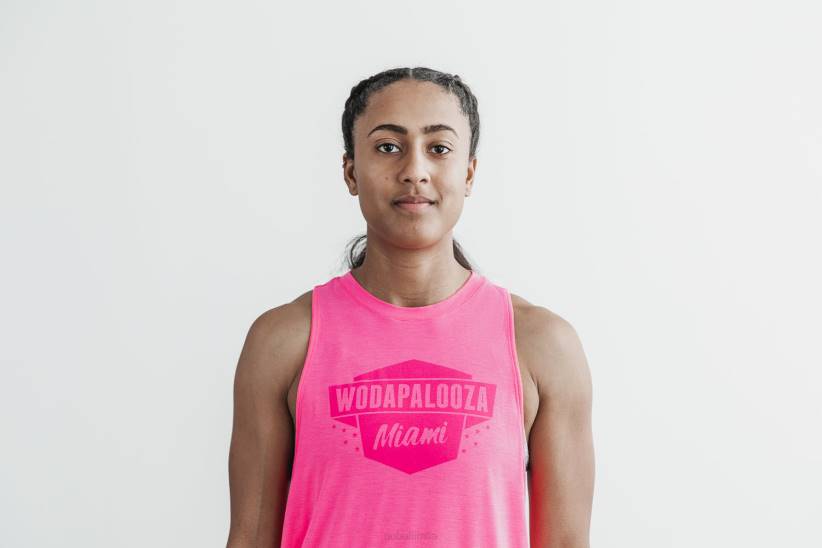 NOBULL 80NJ2505canotta wodapalooza a collo alto da donna rosa