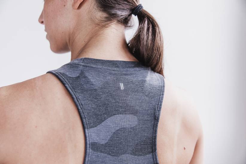 NOBULL 80NJ2532canotta da donna a collo alto (mimetica) antracite