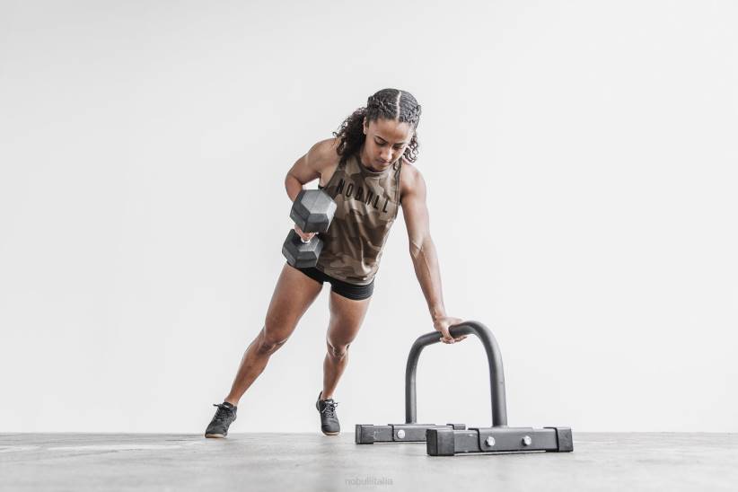 NOBULL 80NJ2533canotta da donna a collo alto (camo) scura