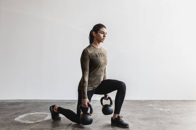 NOBULL 80NJ2539maglietta a maniche lunghe da donna (mimetica) militare