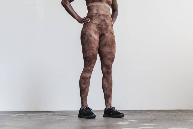 NOBULL 80NJ2635toffee e marrone attillati a vita alta (tie-dye).