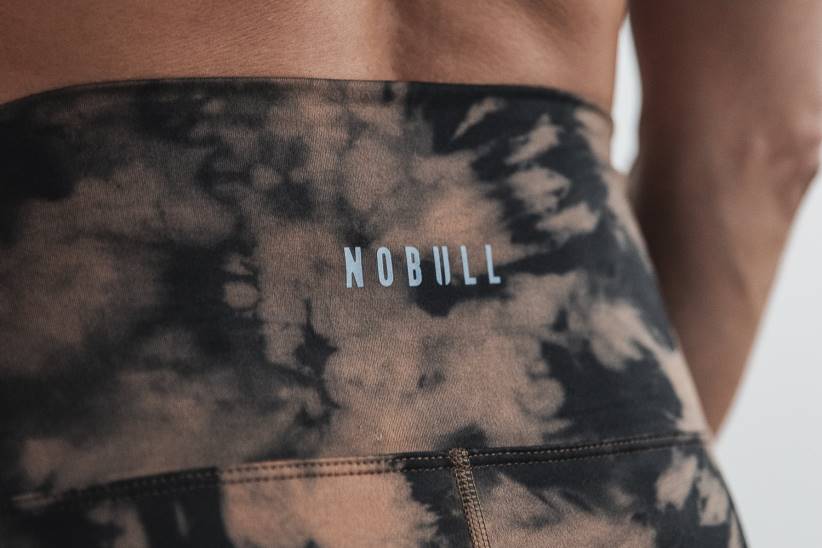 NOBULL 80NJ2636toffee e nero attillati a vita alta (tie-dye).