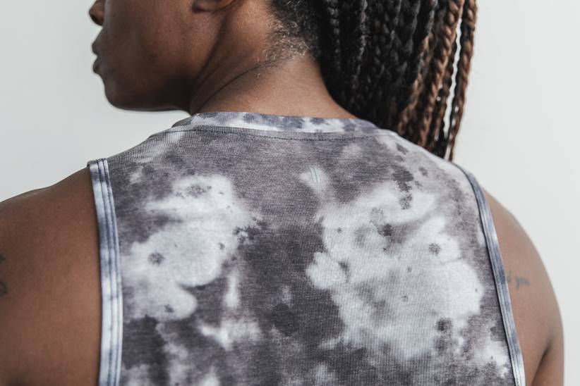 NOBULL 80NJ2638canotta muscolare da donna (dip-dye) bianca e nera