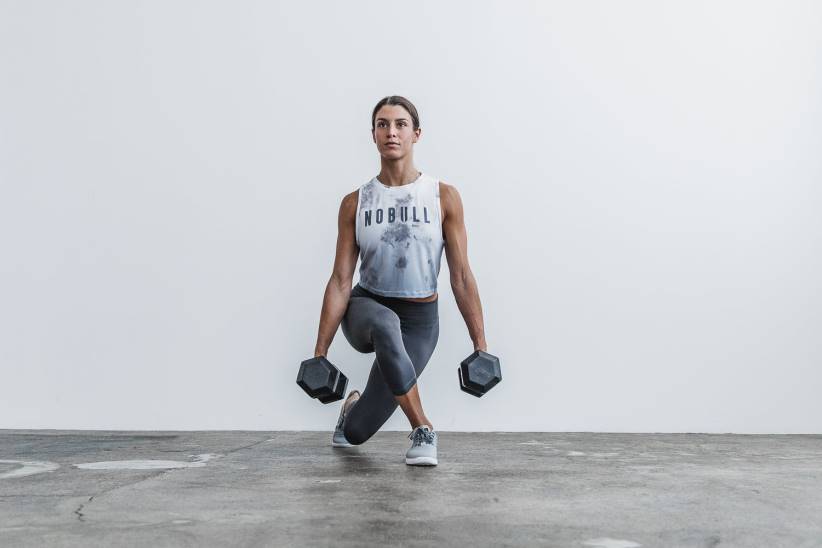 NOBULL 80NJ2639canotta muscolare da donna (dip-dye) bianca e nuvola