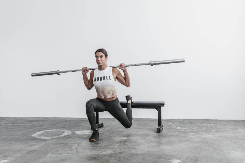 NOBULL 80NJ2640canotta muscolare da donna (dip-dye) bianca e caramello