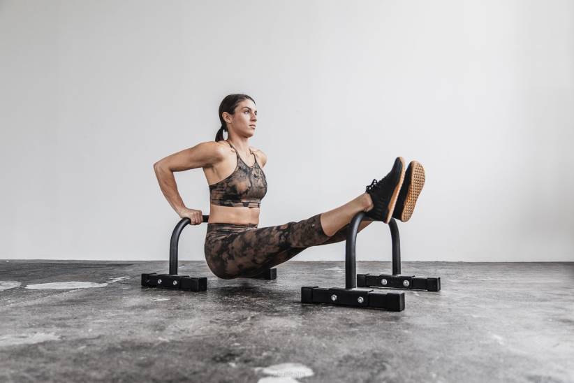 NOBULL 80NJ2650raccolto a vita alta (tie-dye) caramello e nero