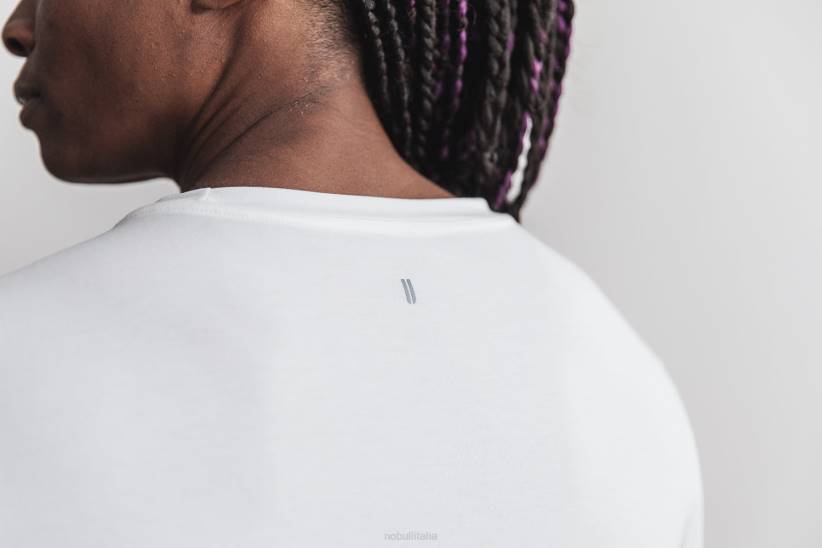 NOBULL 80NJ2658maglietta a maniche lunghe da donna (dip-dye) bianca e caramello