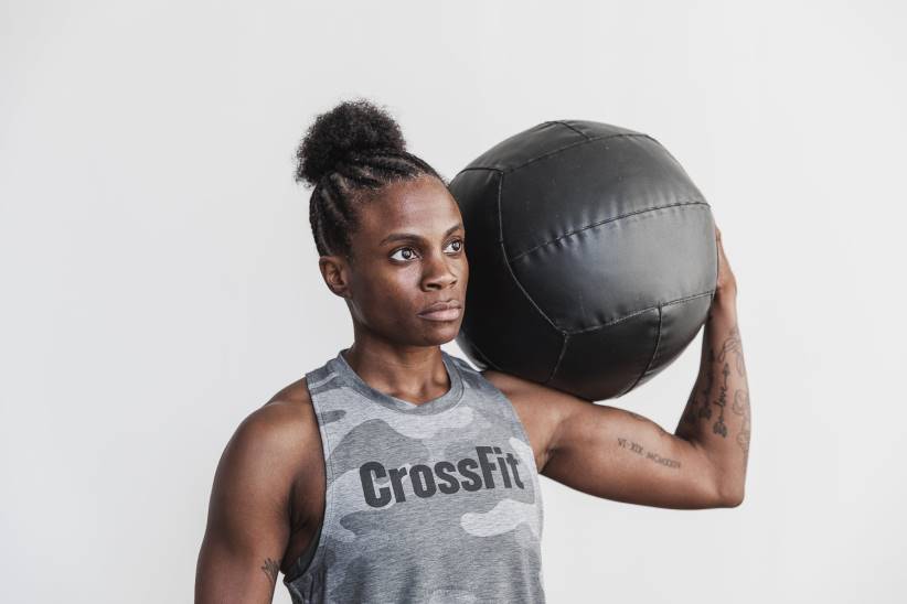 NOBULL 80NJ2676canotta crossfit a collo alto da donna (camo) grigia