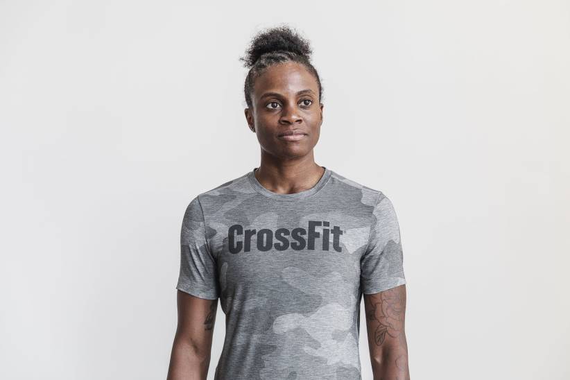 NOBULL 80NJ2681maglietta crossfit da donna (mimetica) grigia