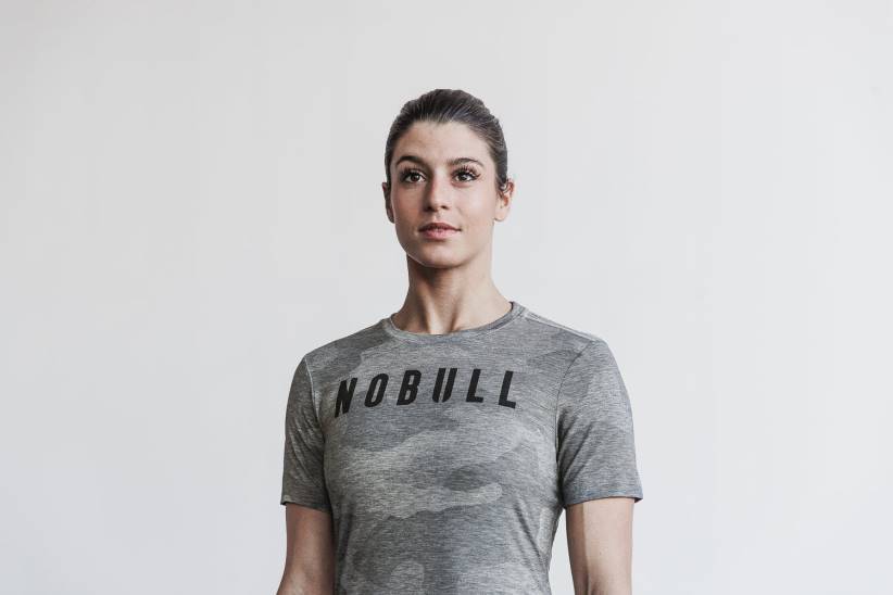NOBULL 80NJ2691maglietta da donna (mimetica) grigia