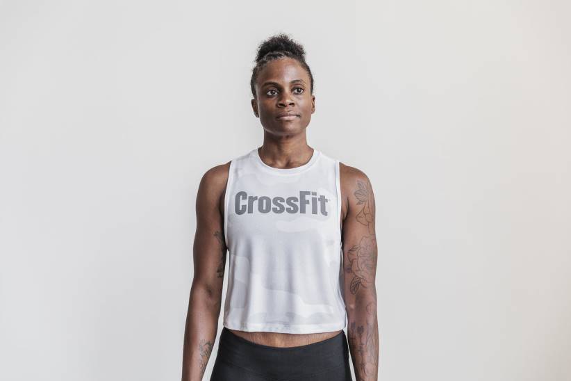 NOBULL 80NJ2695canotta muscolare crossfit da donna (mimetica) bianca