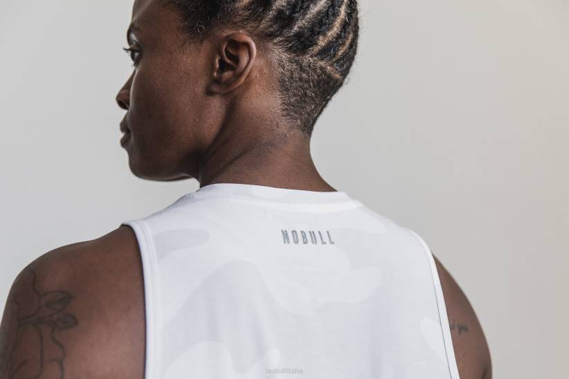 NOBULL 80NJ2695canotta muscolare crossfit da donna (mimetica) bianca