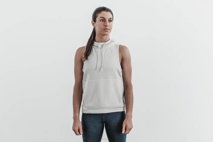 NOBULL 80NJ2777felpa con cappuccio smanicata in micropeluche da donna