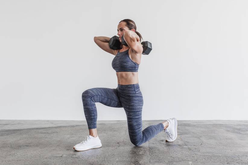 NOBULL 80NJ2799vita alta 7/8 attillata (melange) blu scuro