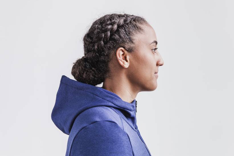 NOBULL 80NJ2823Felpa con cappuccio da donna con zip ad alte prestazioni