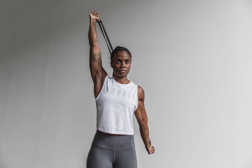 NOBULL 80NJ1800canotta muscolare da donna (ibisco) bianca