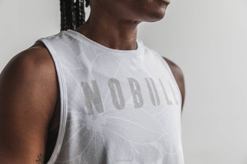 NOBULL 80NJ1800canotta muscolare da donna (ibisco) bianca