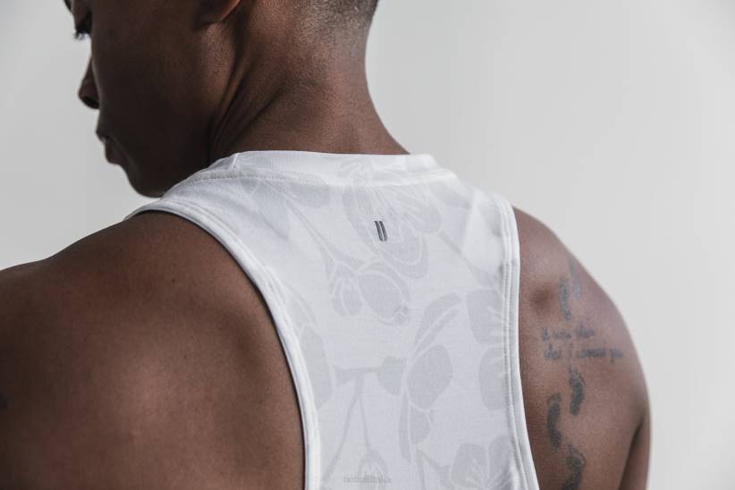 NOBULL 80NJ1805canotta da donna a collo alto (fiore di ciliegio) di colore bianco