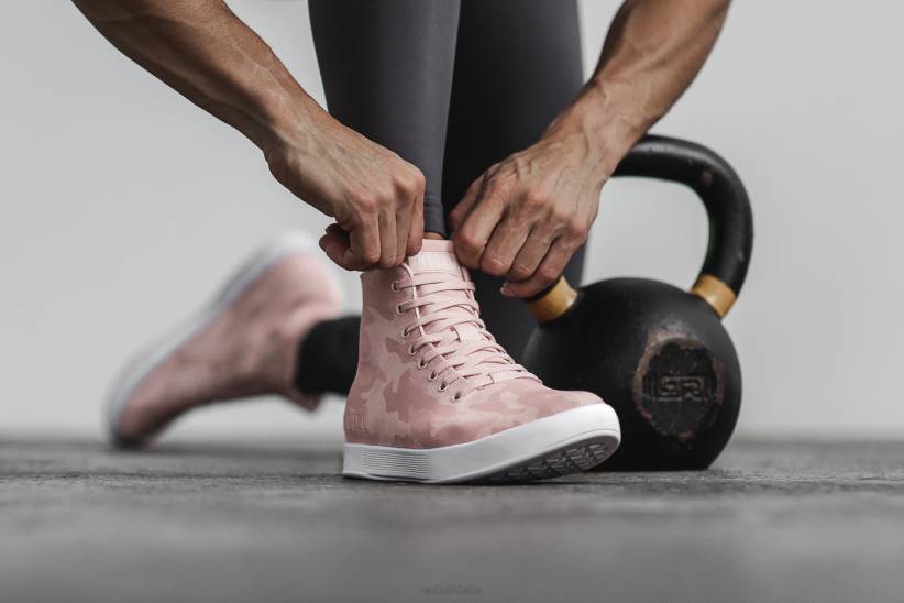 NOBULL 80NJ1294scarpe da ginnastica alte da donna in tela rosa