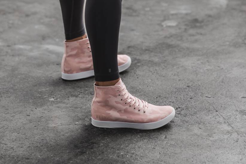 NOBULL 80NJ1294scarpe da ginnastica alte da donna in tela rosa