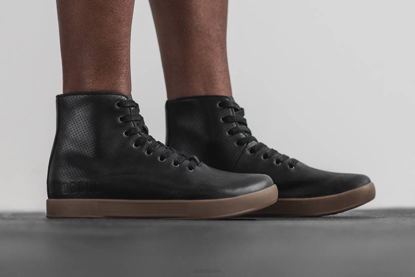 NOBULL 80NJ1420scarpa da ginnastica alta da donna in pelle nera