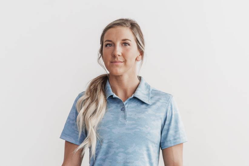 NOBULL 80NJ1782polo testurizzata leggera da donna (mimetica) color ardesia