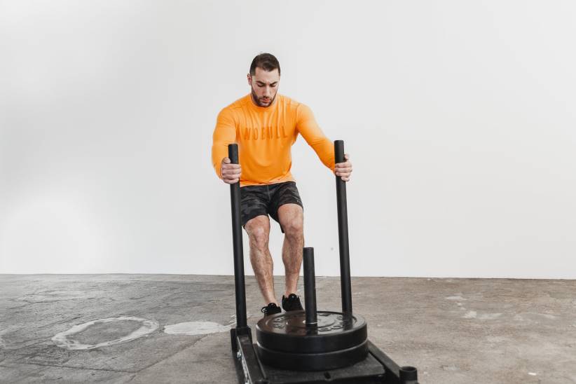 NOBULL 80NJ1002maglietta a maniche lunghe da uomo (neon) arancione