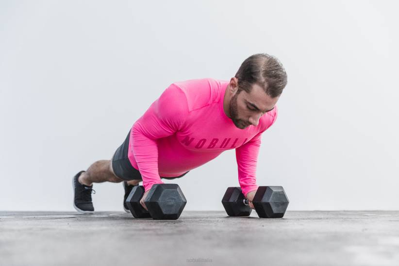 NOBULL 80NJ1003maglietta a maniche lunghe da uomo (neon) rosa