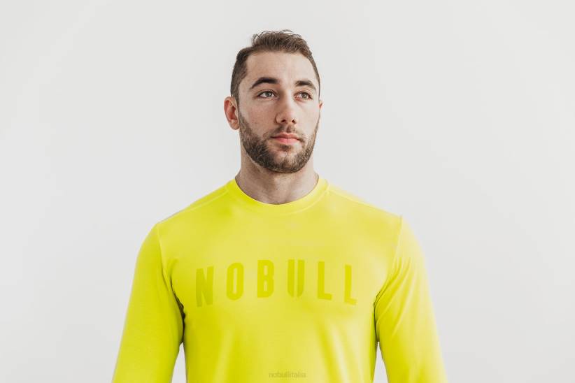 NOBULL 80NJ1004maglietta a maniche lunghe da uomo (neon) gialla