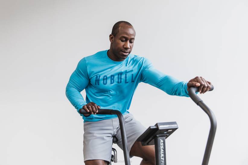 NOBULL 80NJ1005maglietta a maniche lunghe da uomo (neon) blu