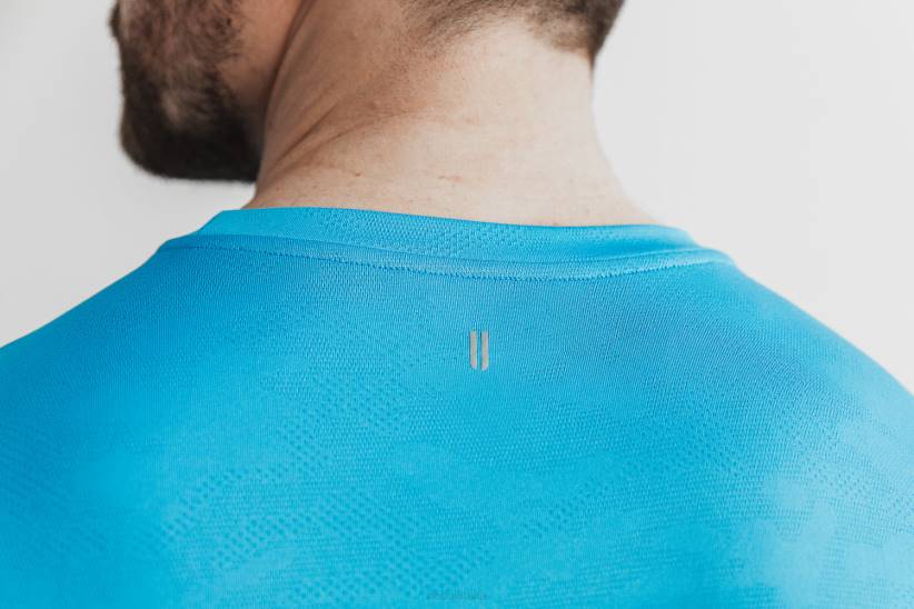 NOBULL 80NJ1009maglietta leggera testurizzata da uomo (neon camo) blu