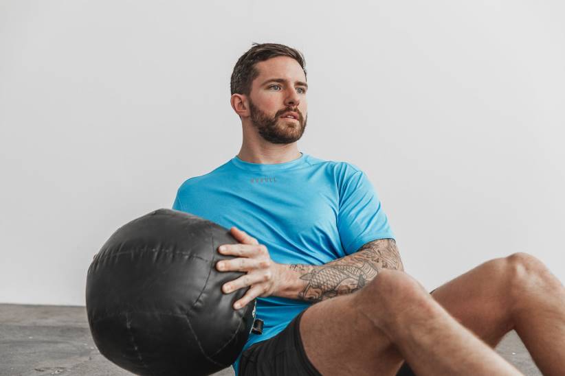 NOBULL 80NJ1009maglietta leggera testurizzata da uomo (neon camo) blu